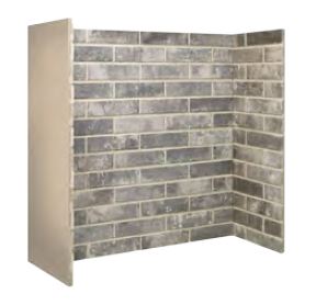 Grey Brick fireplace chamber