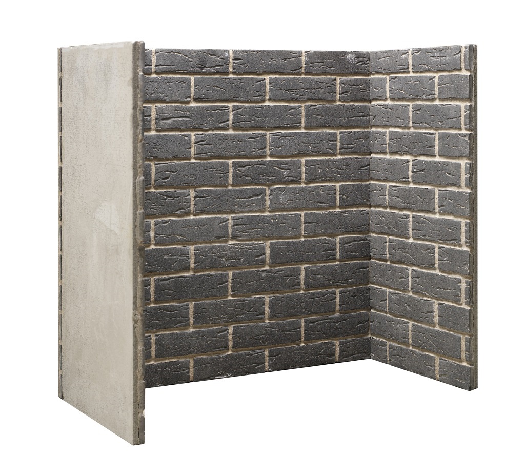 Grey Cobble fireplace chamber