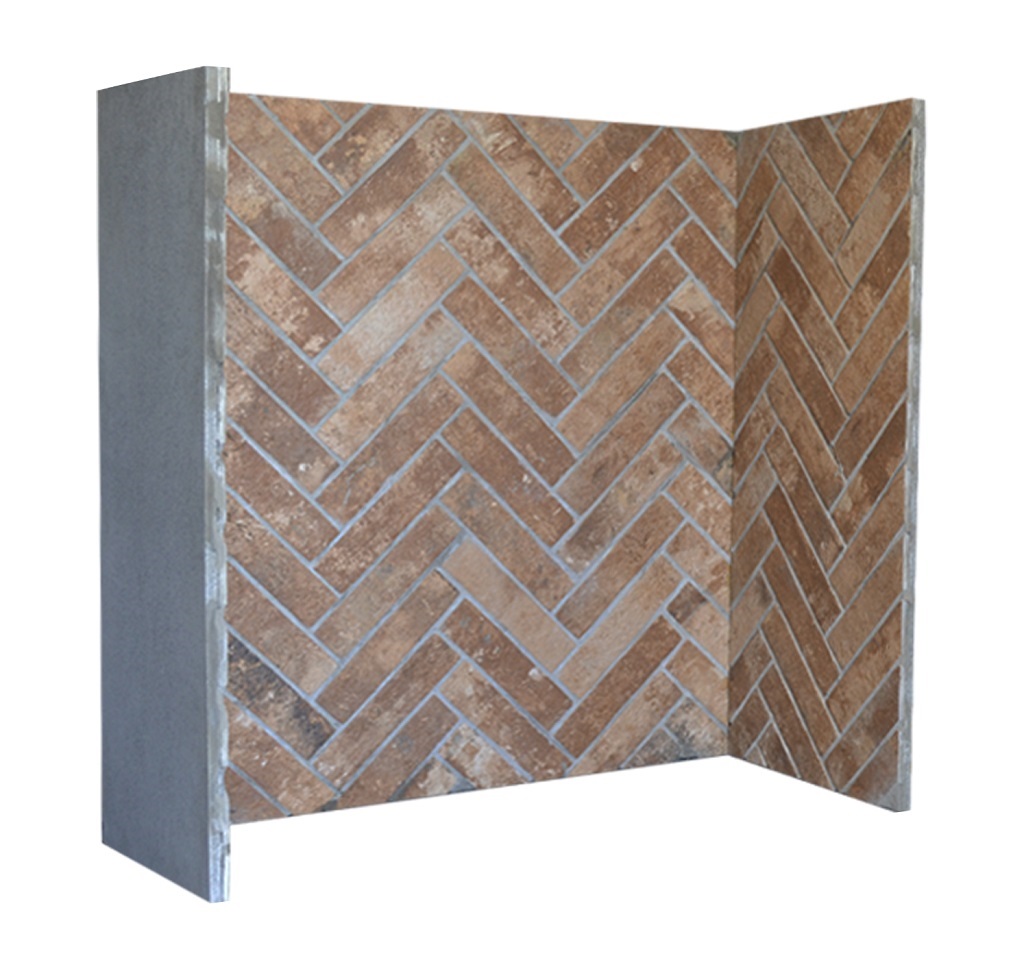 Herringbone Red fireplace chamber
