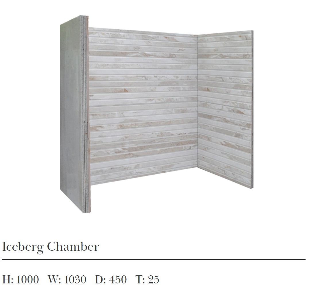 Iceberg fireplace chamber