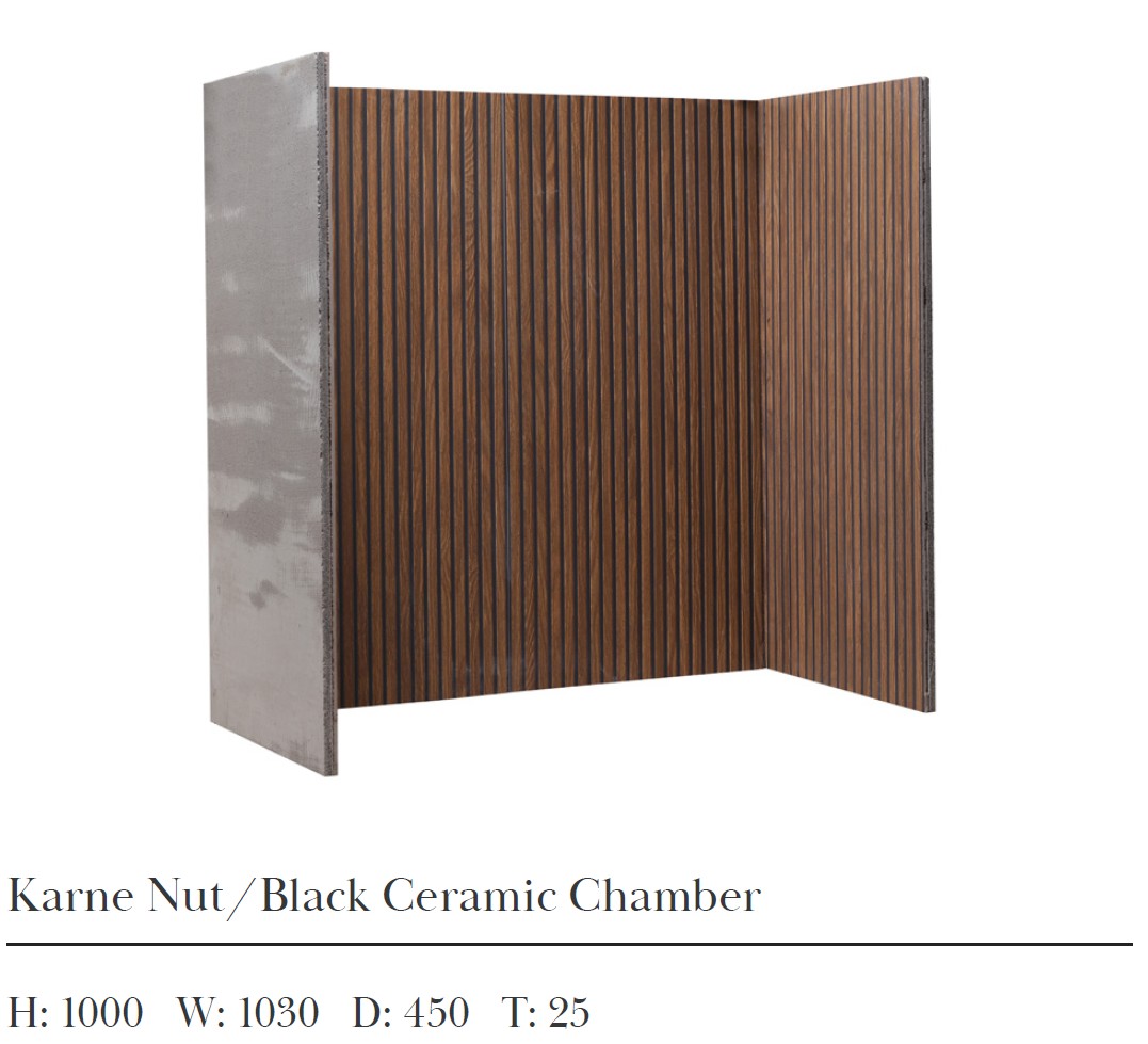 Karne Nut / Black Ceramic fireplace chamber